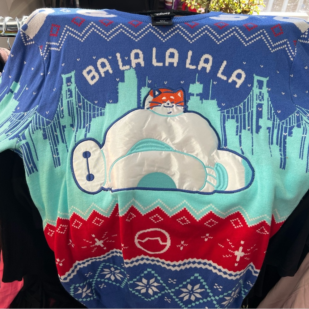 Disney Blue and Red Holiday Sweater